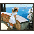 N181 Девочка на набережной Раскраска картина по номерам на холсте