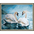 N143 Прекрасные лебеди Раскраска картина по номерам на холсте