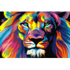 Радужный лев Раскраска картина по номерам на холсте
