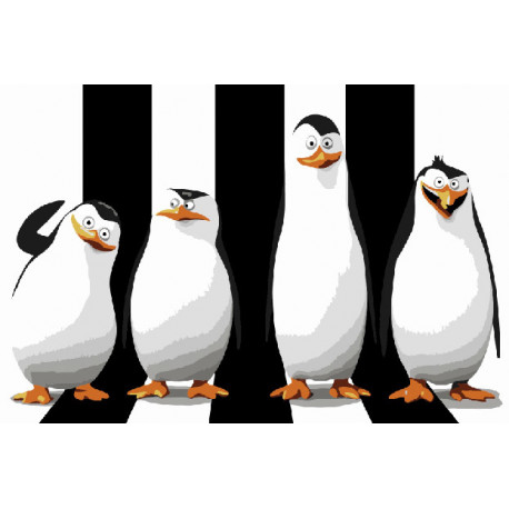 Пингвины спрятались путешественники Раскраска картина по номерам на холсте
