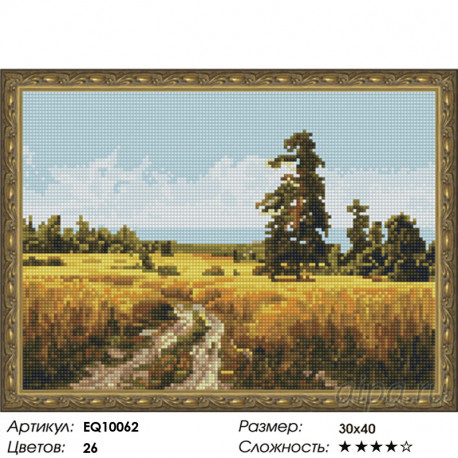Количество цветов и сложность Русское поле Алмазная вышивка мозаика на подрамнике  EQ10062