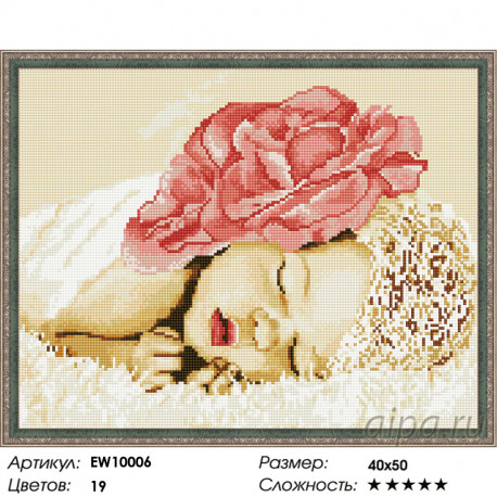 Количество цветов и сложность Спящий цветок Алмазная вышивка мозаика на подрамнике  EW10006