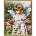  Задумчивый ангел Алмазная вышивка мозаика на подрамнике  EW10109