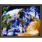  Волчья романтика Алмазная вышивка мозаика на подрамнике  EW10052