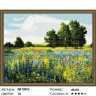 Количество цветов и сложность Летний луг Алмазная вышивка мозаика на подрамнике  EW10053