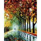  Осень в парке Раскраска картина по номерам на холсте KH0189