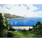  Маяк в заливе Раскраска картина по номерам на холсте KH0162