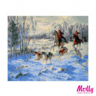 Картинка с коробки Зимняя охота Раскраска картина по номерам на холсте KH0206