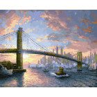  Рассвет над Нью-Йорком Раскраска картина по номерам на холсте KH0212