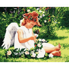  Ангел на лугу Раскраска картина по номерам на холсте MG310