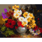  Пушистые цветы Раскраска картина по номерам на холсте MG294
