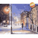 Морозный вечер Раскраска картина по номерам на холсте