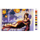 Раскладка Девушка в кимоно Раскраска картина по номерам на холсте RA034