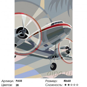 Винтовой самолет Раскраска картина по номерам на холсте PA55