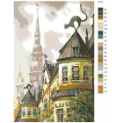 Раскладка Крыши старого города Раскраска картина по номерам на холсте LV14
