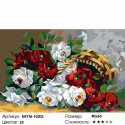 Количество цветов и сложность Корзинка с розами Раскраска картина по номерам на холсте KRYM-FL003