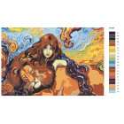 Раскладка Девушка со львом Раскраска картина по номерам на холсте RA040