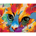  Яркий кот Раскраска картина по номерам на холсте A184