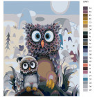 Раскладка Совушки Раскраска картина по номерам на холсте KRYM-OW01