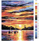 Раскладка Закат на побережье Раскраска картина по номерам на холсте LA40