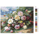 Раскладка Букет роз Раскраска картина по номерам на холсте F01