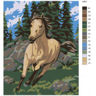 Раскладка Бегущий конь Раскраска картина по номерам на холсте KRYM-AN01
