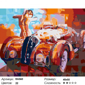  Ретро-автомобиль Раскраска картина по номерам на холсте RA060