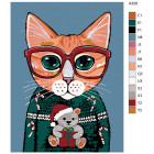 Раскладка В рождественском свитере Раскраска картина по номерам на холсте A328