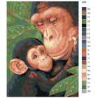 Раскладка Семейство обезьян Раскраска картина по номерам на холсте A58