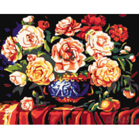  Пламенные розы Алмазная вышивка мозаика DI-Z025