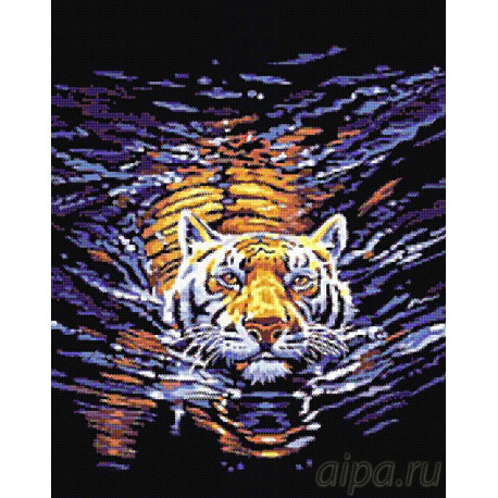 Плывущий тигр Алмазная вышивка мозаика DI-RA047