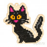  Черная кошка Алмазная мозаика подвеска Гранни Wood W0193