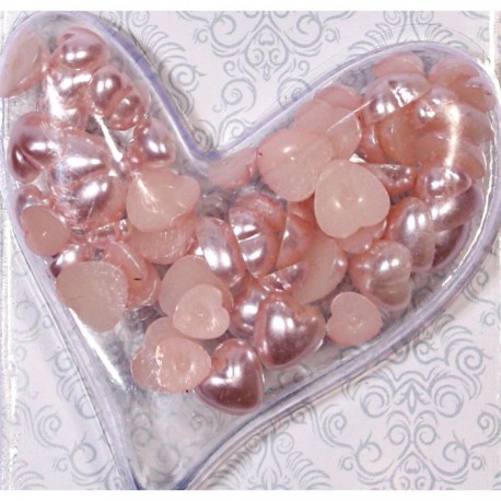 Сердечки нежно-розовые жемчужные Scrapberry's