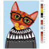 Схема Кот в свитере Раскраска по номерам на холсте Живопись по номерам A313