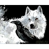  Волк и ворон Раскраска по номерам на холсте Живопись по номерам A363