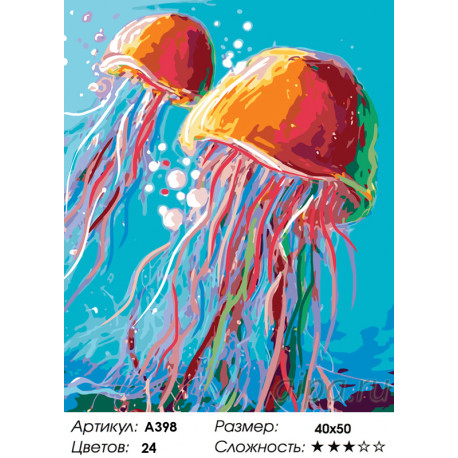 Количество цветов и сложность Медузы Раскраска по номерам на холсте Живопись по номерам A398