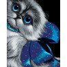  Кошка с голубым бантом Раскраска по номерам на холсте Живопись по номерам A410