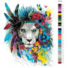 Раскладка Цветочный лев Раскраска по номерам на холсте Живопись по номерам PA105
