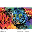 Тигр в радужном сиянии Раскраска по номерам на холсте Живопись по номерам