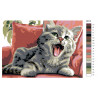 Раскладка Зевающий котик Раскраска по номерам на холсте Живопись по номерам D013