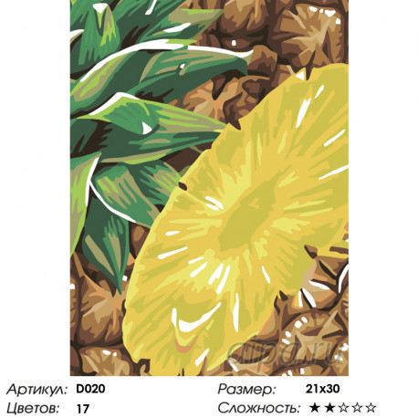 Количество цветов и сложность Спелый ананас Раскраска по номерам на холсте Живопись по номерам D020