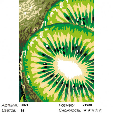 Количество цветов и сложность Сочное киви Раскраска по номерам на холсте Живопись по номерам D021
