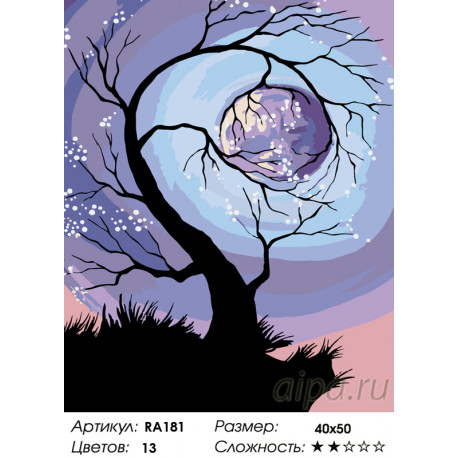 Количество цветов и сложность Обнимая луну Раскраска по номерам на холсте Живопись по номерам RA181