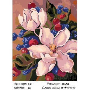  Цветы шиповника Раскраска по номерам на холсте Живопись по номерам F51