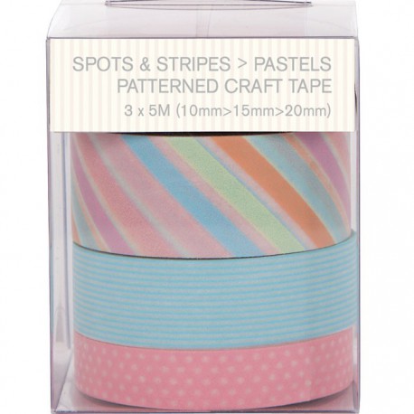 Spots & Stripes Pastels Набор бумажных лент для скрапбукинга, кардмейкинга Docrafts