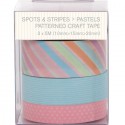 Spots & Stripes Pastels Набор бумажных лент для скрапбукинга, кардмейкинга Docrafts