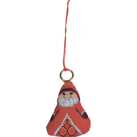 В рамке Дед Мороз Набор для вышивания ёлочного украшения Permin 01-8226