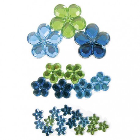 Цветы сине-зеленые 207 Стразы набор Decopatch