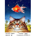Кот и золотая рыбка Раскраска картина по номерам на холсте