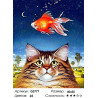 Количество цветов и сложность Кот и золотая рыбка Раскраска картина по номерам на холсте Q3777